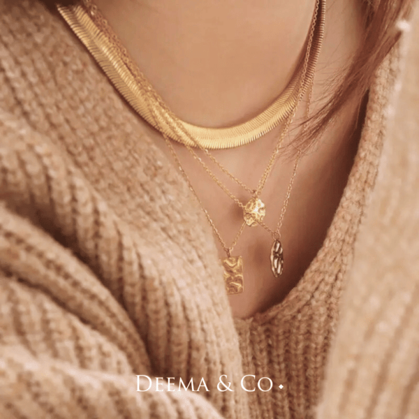 No Green Skin Showerproof Stainless Steel Everyday Simple Casual Statement Jewellery Snaca Chain Necklace for Layering necklaces