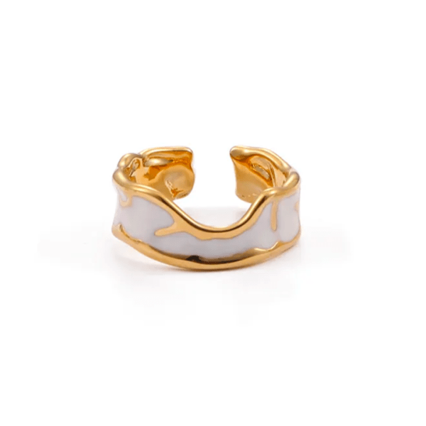 Sweatproof Water Safe Everyday Birthday Unique Statement Jewellery Stainless Steel PVD Plating Chunky Ring