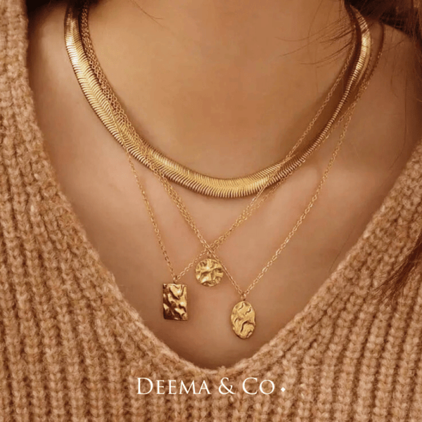 No Green Skin Showerproof Stainless Steel Everyday Simple Casual Statement Jewellery Snaca Chain Necklace for Layering necklaces