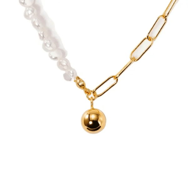 Hypoallergenic Water Safe Ocean Beach Fun Unique Dainty Jewellery 18K Gold PVD Plating Long Pearl Necklace