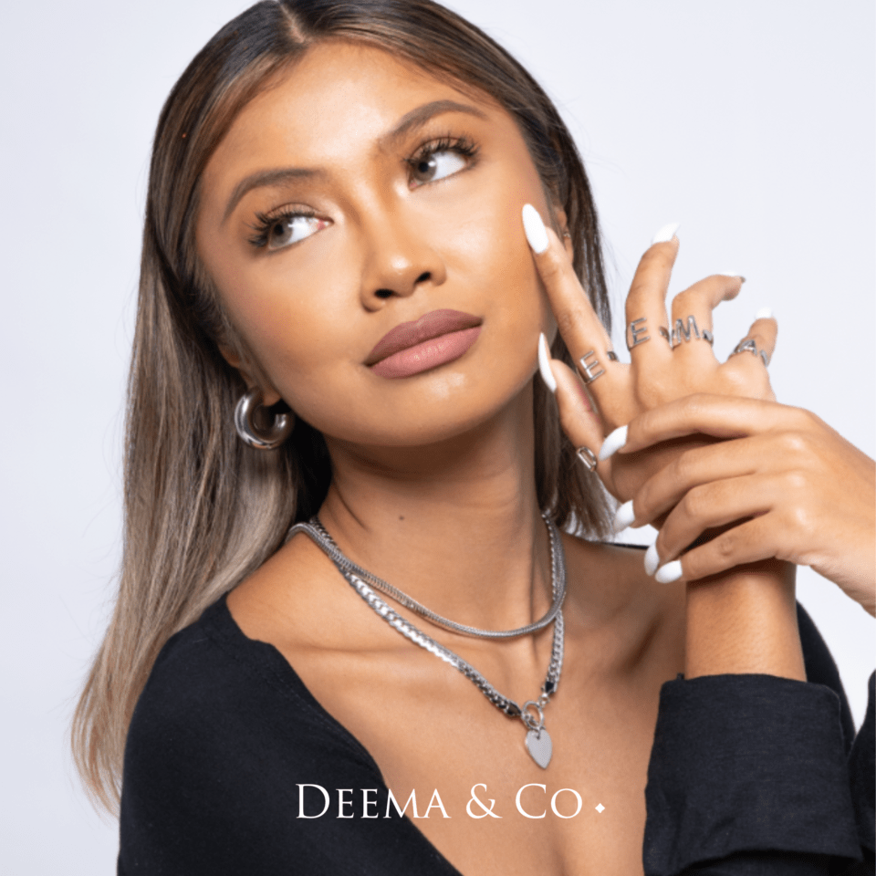No Green Skin Showerproof Everyday Valentines Day Girly Jewellery Stainless Steel Heart Dilara OT Toggle Choker Necklace