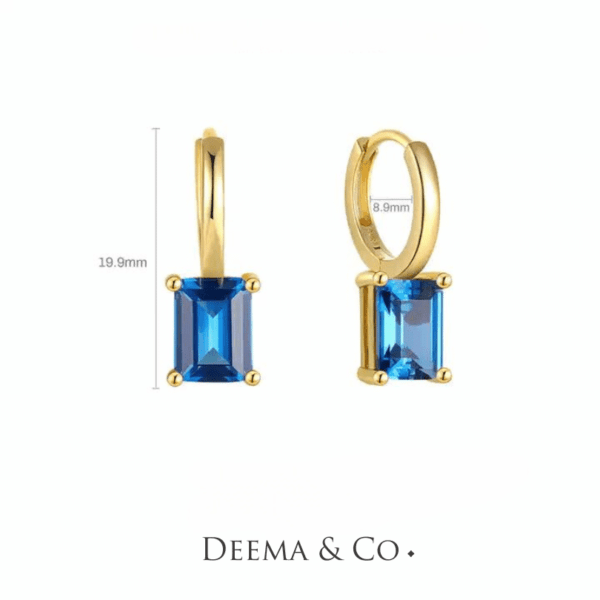 Hypoallergenic Water Safe 18K Gold PVD Plating Wedding Shiny Bold Statement Jewellery Emerald Gemstone CZ Asil Huggies Earrings