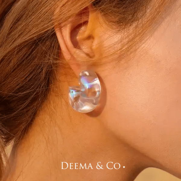 No Green Skin Showerproof Stainless Steel Everyday Birthday Fun Colourful Statement Jewellery Chunky Resin Hoop Earrings