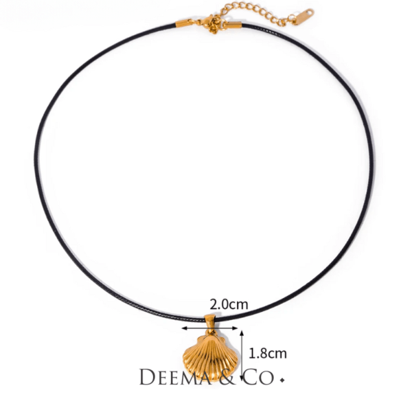 Tarnish Free Waterproof 18K Gold PVD Plating Beach Ocean Vacation Statement Jewellery Seashell Clam Chord Choker Necklace