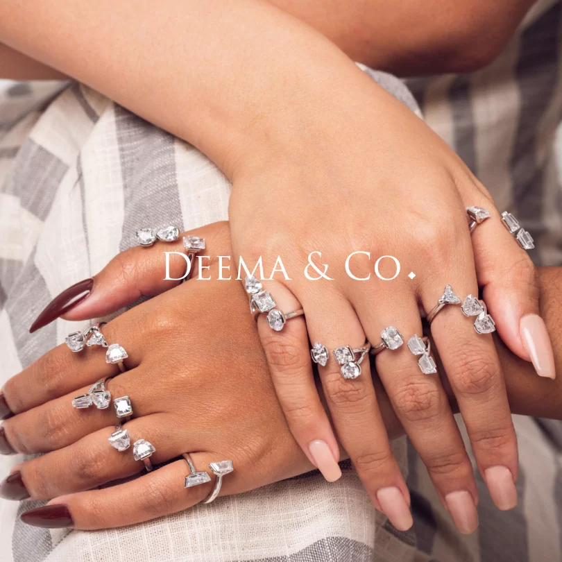 No Green Skin Showerproof Stainless Steel Wedding Statement Jewellery Diamond Ring