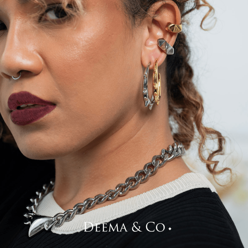 Hypoallergenic Water Safe 18K Gold PVD Plating Wedding Everyday Jewellery Statement Chunky Chain Necklace