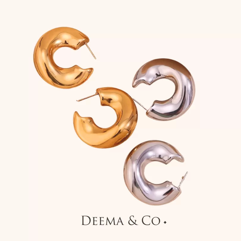 agape silver gold hoops