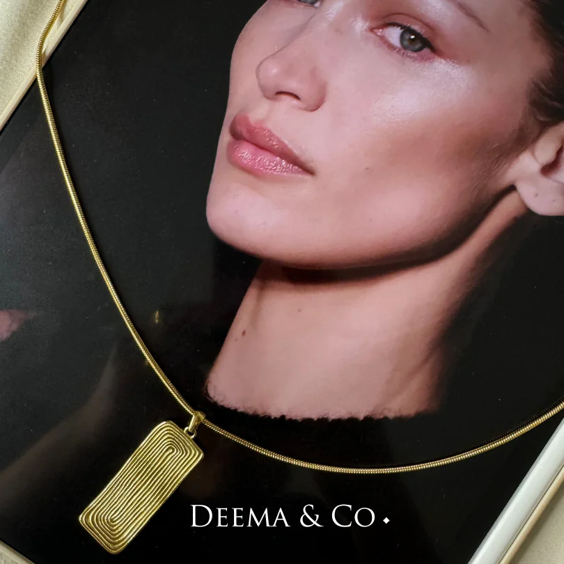 No Green Skin Showerproof Jewellery Stainless Steel Statement Gold Pendant Necklace
