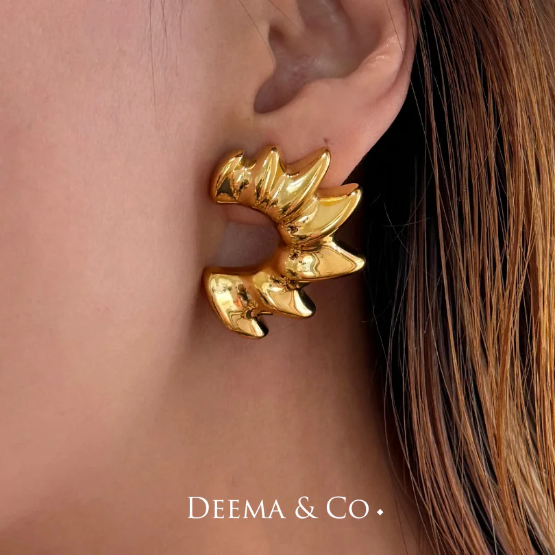 Nar Gold Statement Earring Model