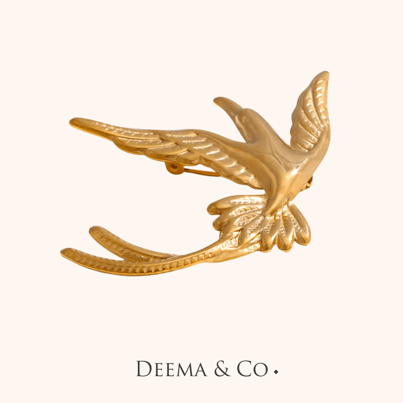 Tarnish Free Stainless Steel PVD Plating Decorative Bird Pin Brooch