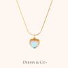 18K Gold PVD Plating Stainless Steel Dainty Necklace with Moonstone Natural Gemstone