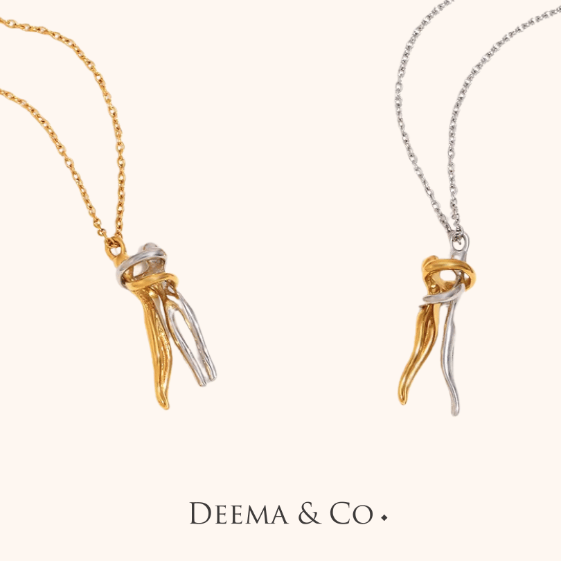 Couple, Bestie, Mom & Daughter/ Son, Husband Wife, Dad and Daughter & Son Necklace - Ruh Soul 18K Gold and Stainless Steel Tarnish FRee, Watersafe, Waterproof, Water Resistant Necklaces
