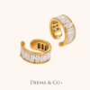 CZ Radiant Cut Stones - 18K Stainless Steel Ear Cuffs for elegance