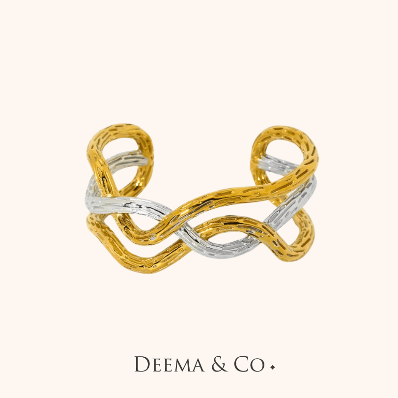 Duo Tone Skylar Bangle - Statement Waterproof Piece