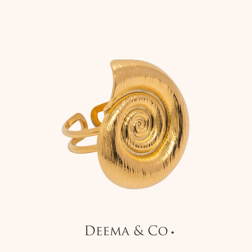 Sundial Conch Ring Adjustable - Derya Collection by Deema & Co - Waterproof Rings stack
