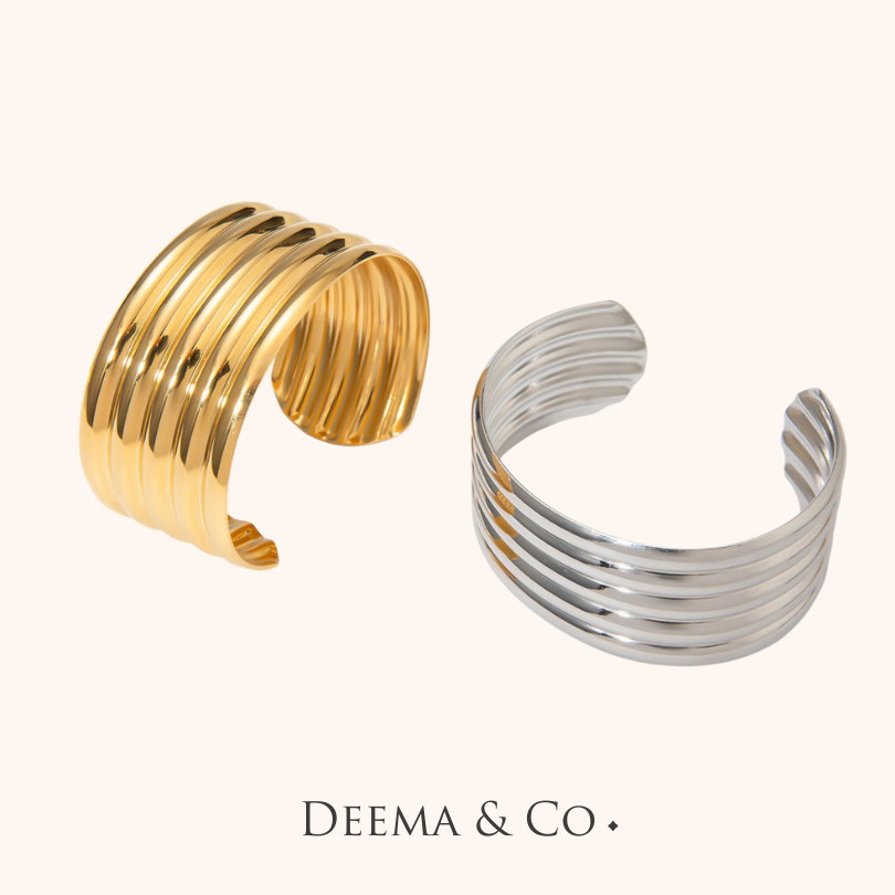 Layers Adjustable Bangle - Strati, Waterproof, Hypoallergenic for daily wear