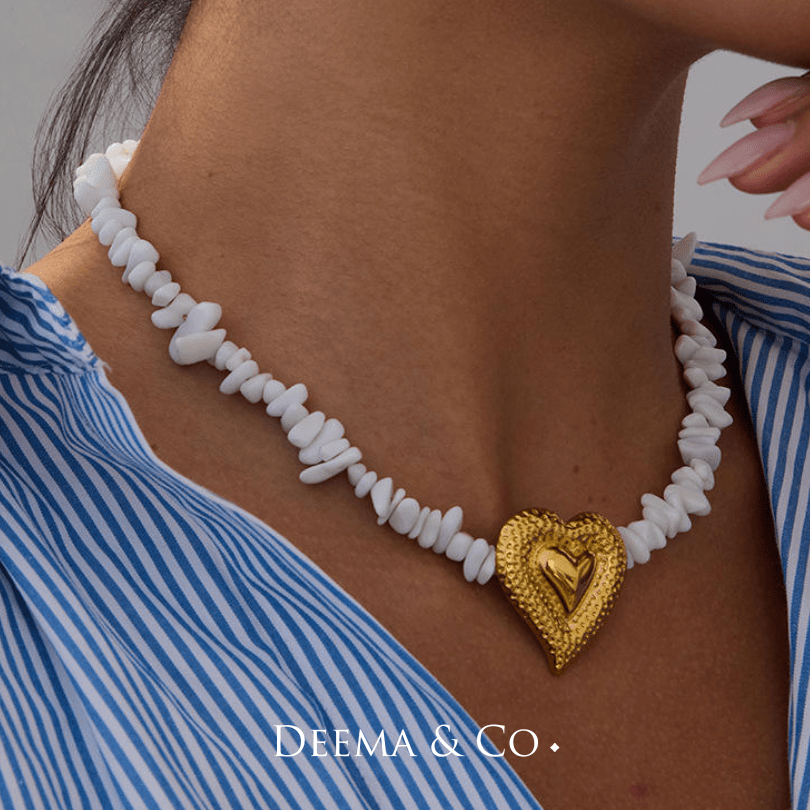 Choker, Necklace with Extender - Lada Love white shell necklace choker - model, Waterproof