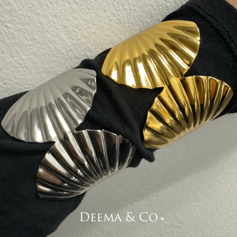 18K Gold PVD Plating Stainless Steel Bangle Cuffs for Women, Suitable for Summer BEach wear