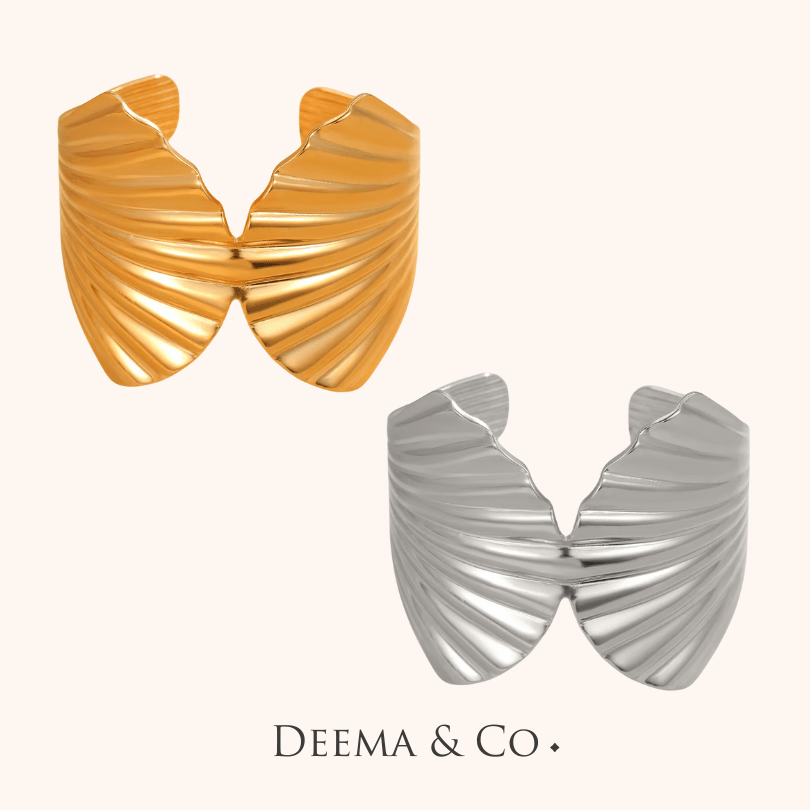 18K Gold PVD Plating Stainless Steel Bangle Cuffs for Women, Suitable for Summer BEach wear