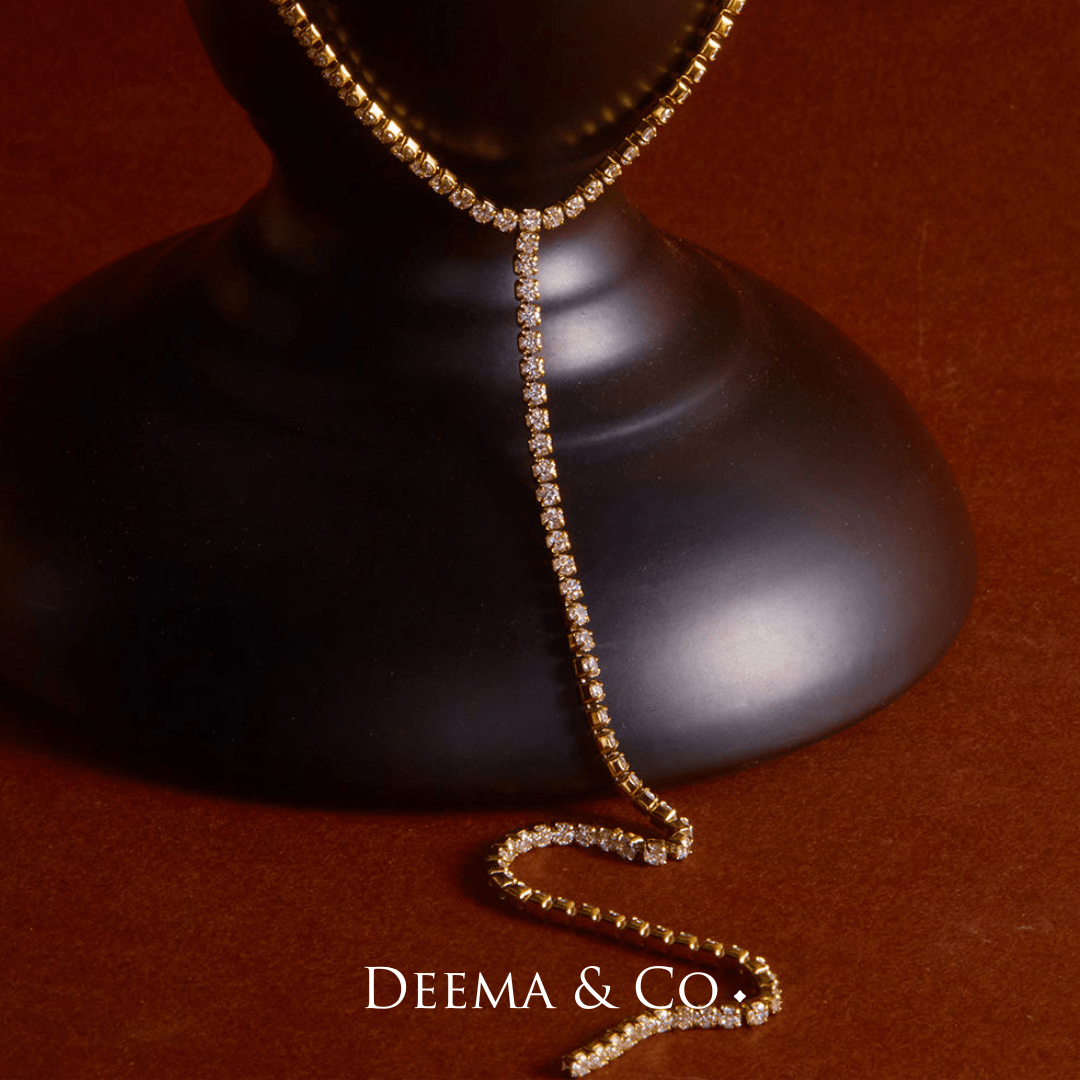 LARIAT FROST CZ Y-NECKLACE - Flatlay