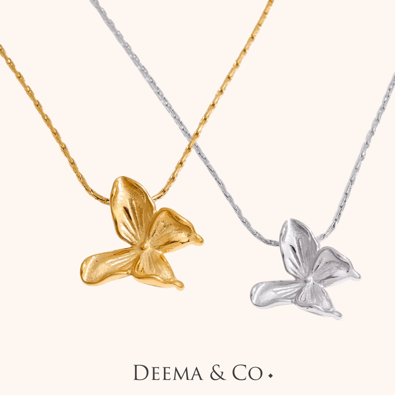 Butterfly intricated dainty jewellery waterproof necklace