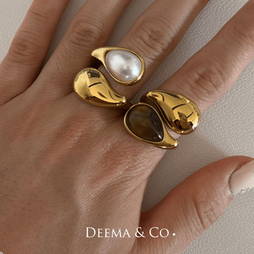 Snaaka-Statement-Gemstone-Ring - Waterproof Statement Gemstone Ring - Tigers eye Gemstone