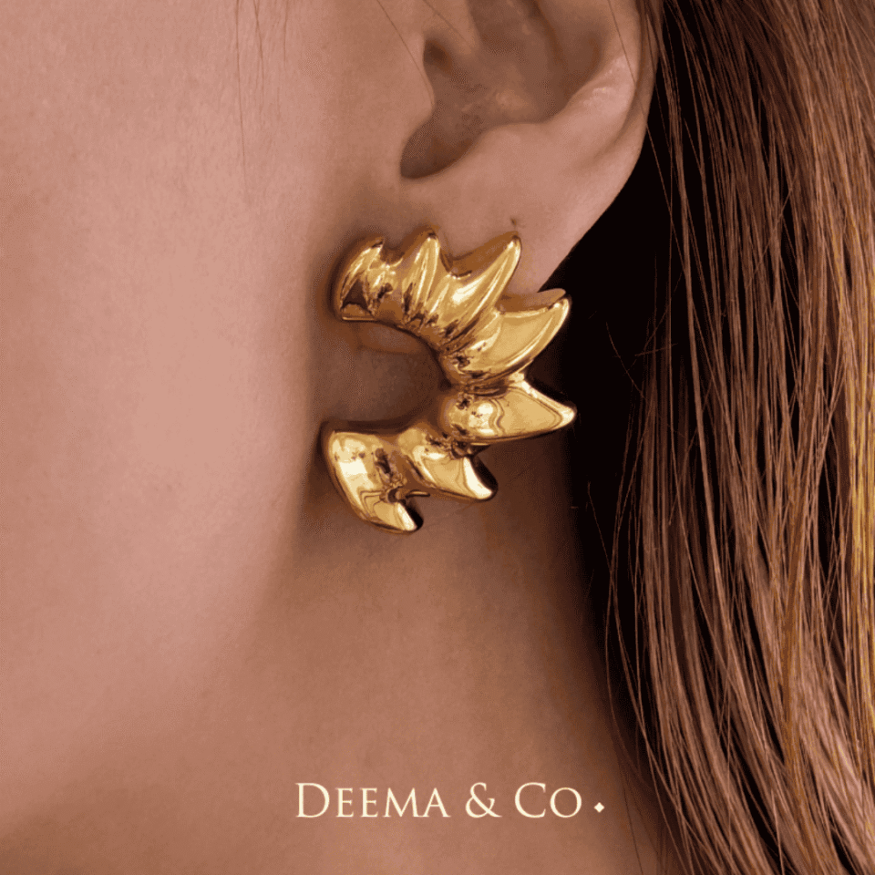 Water Safe Tarnish free Hypoallergemic everyday bold statement jewellery fire earrings