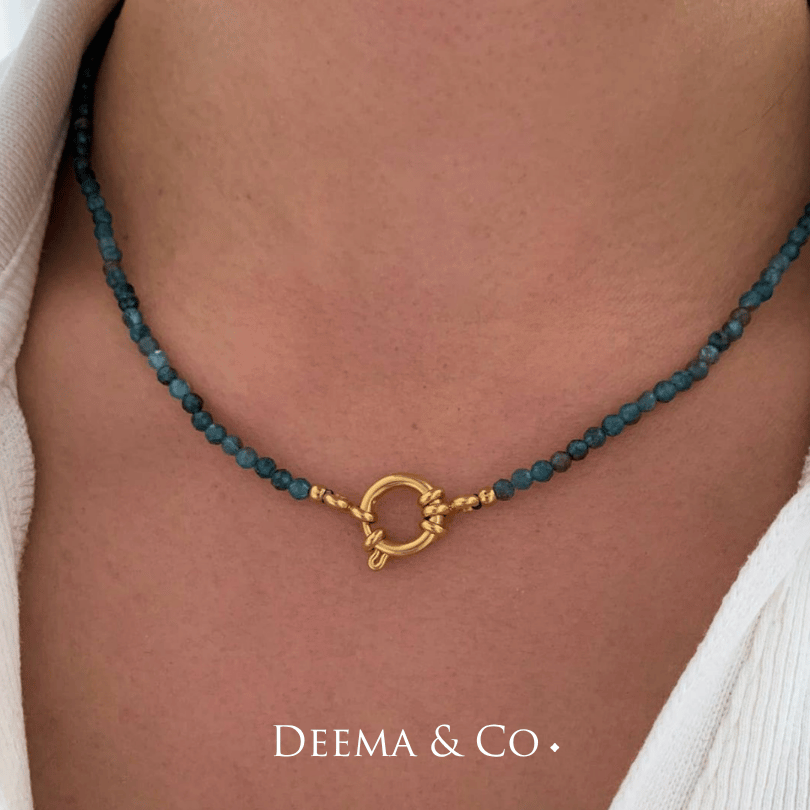 Apatite Gemstones without Pearl Charm Necklace - Model